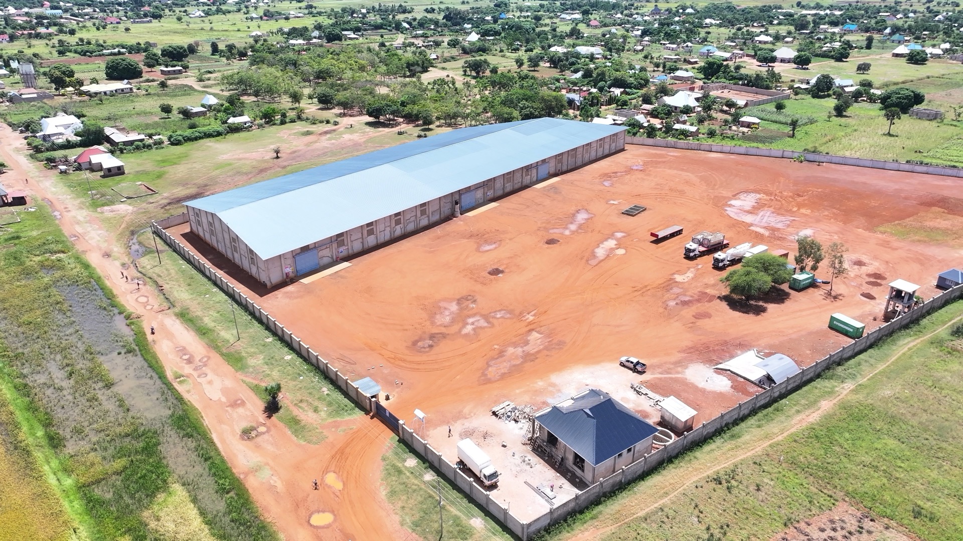 Secure cargo-handling compound at Kahama Warehouse