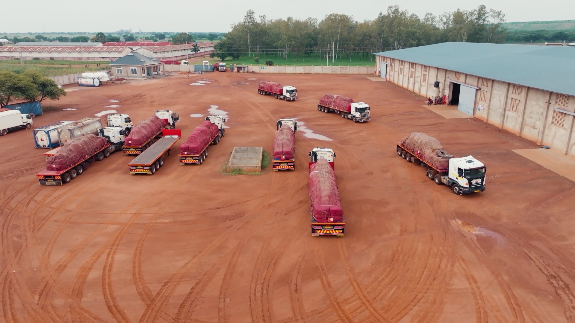 Cargo fleet positioned for dispatch at Kahama Warehouse